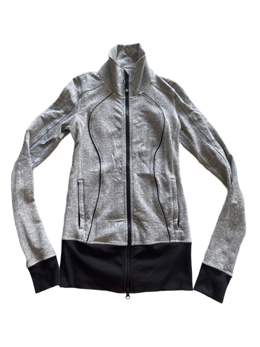 Lululemon Long Line Define Herringbone Jacket Gray Black 2